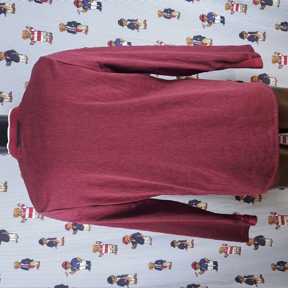 Nike Swoosh Dri-Fit embroidered LG Heather burgundy 1/4 zip athletic shirt - Picture 3 of 9